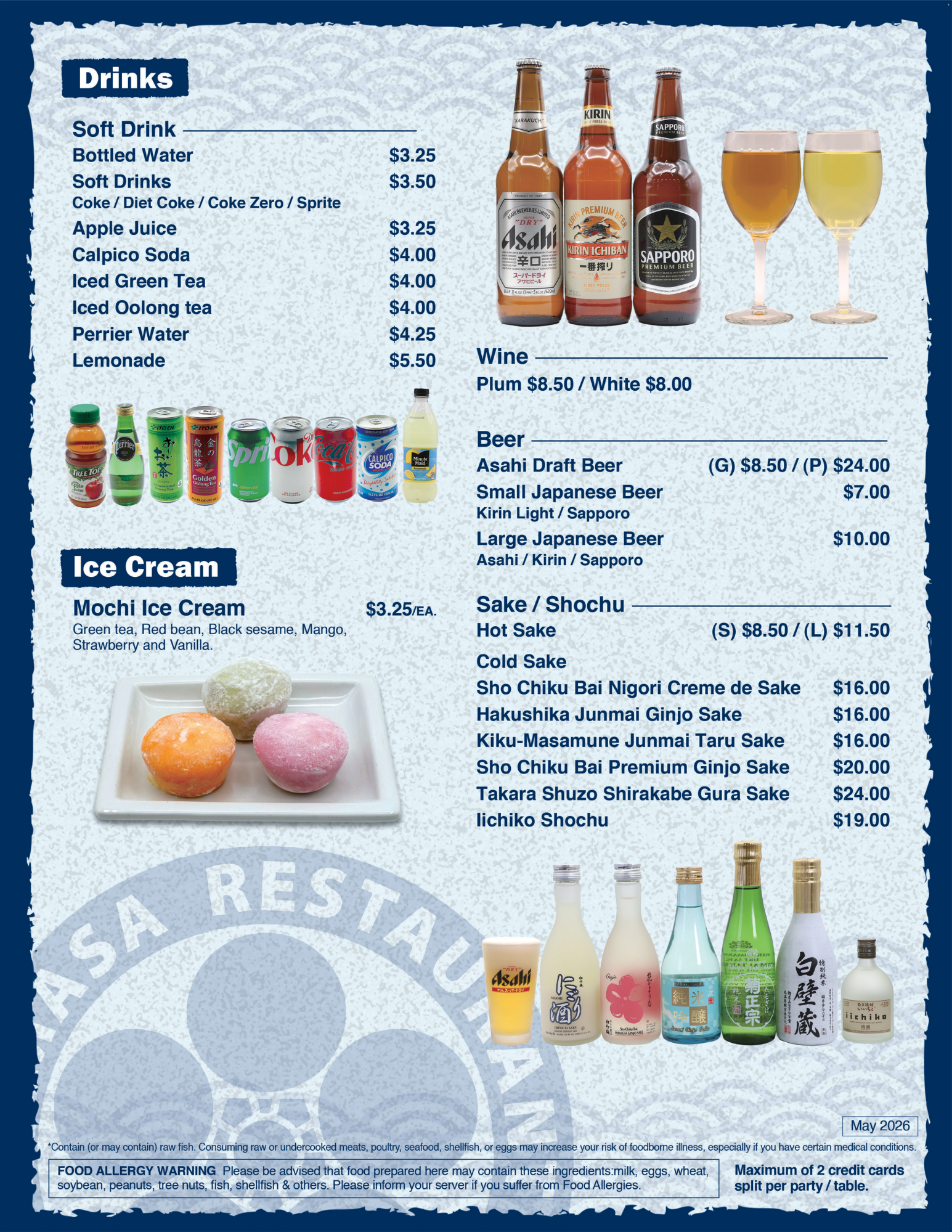 Japanese Restaurant Menu | Los Angeles | Oomasa